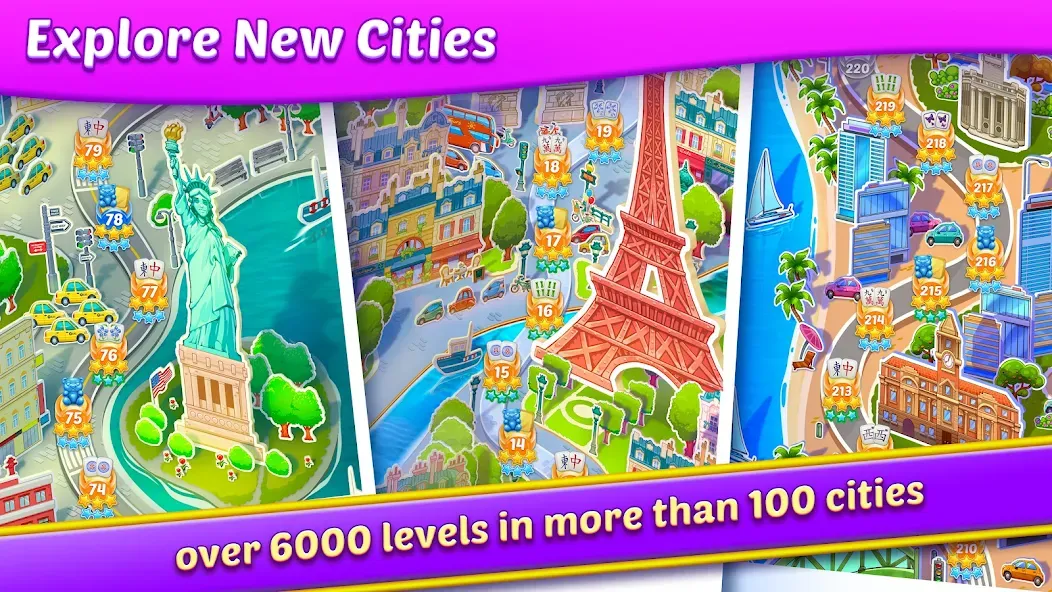 Взлом Mahjong City Tours: Tile Match (Маджонг Сити Турс)  [МОД Mega Pack] — полная версия apk на Андроид screen 3