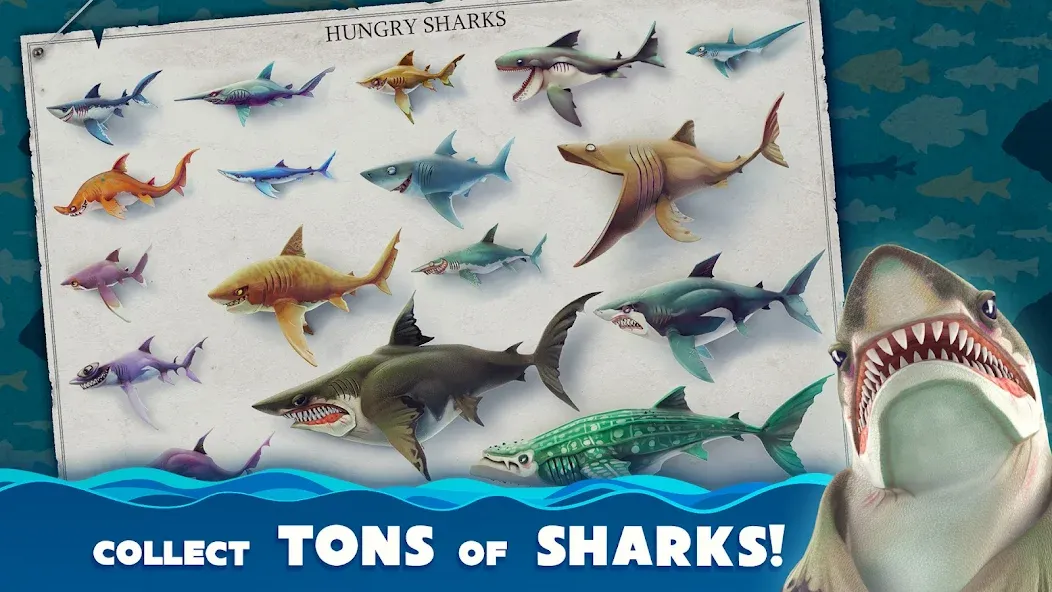 Скачать взлом Hungry Shark World (Хангри Шарк Ворлд)  [МОД Unlocked] — полная версия apk на Андроид screen 2