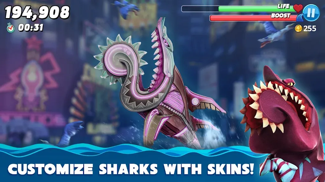 Скачать взлом Hungry Shark World (Хангри Шарк Ворлд)  [МОД Unlocked] — полная версия apk на Андроид screen 3