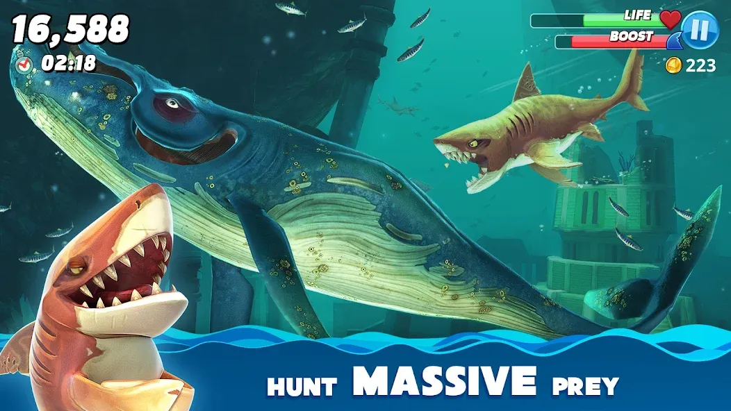 Скачать взлом Hungry Shark World (Хангри Шарк Ворлд)  [МОД Unlocked] — полная версия apk на Андроид screen 5