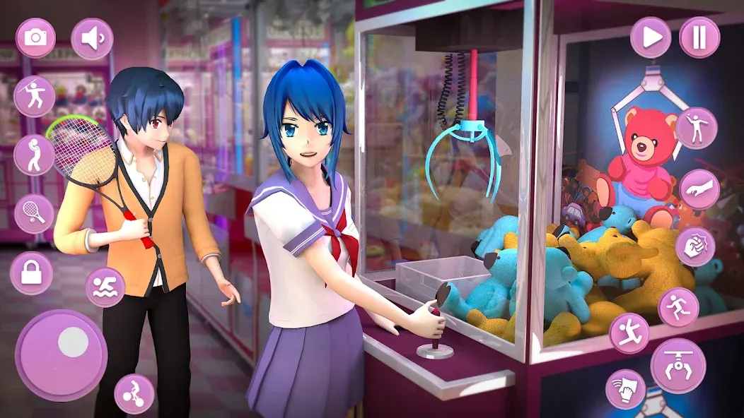 Скачать взлом Anime School Girl Simulator 3D  [МОД Много монет] — полная версия apk на Андроид screen 4