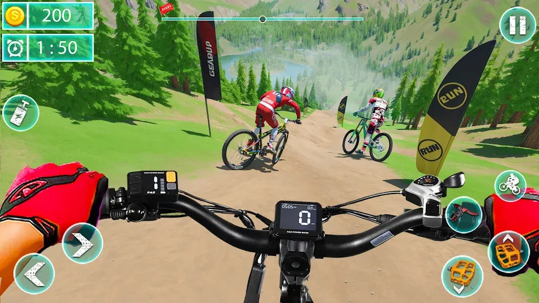 Взломанная MTB Downhill: BMX Racer  [МОД Бесконечные монеты] — последняя версия apk на Андроид screen 2