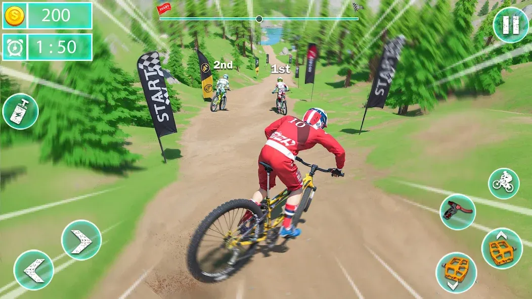 Взломанная MTB Downhill: BMX Racer  [МОД Бесконечные монеты] — последняя версия apk на Андроид screen 4