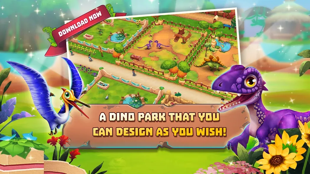 Взломанная Dinosaur Park – Primeval Zoo (Динозавровый парк)  [МОД Unlimited Money] — полная версия apk на Андроид screen 1