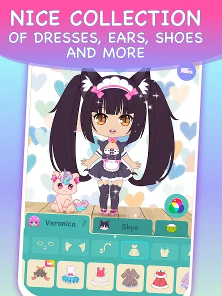 Взломанная Chibi Dress Up Games for Girls  [МОД Меню] — полная версия apk на Андроид screen 3