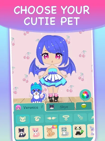 Взломанная Chibi Dress Up Games for Girls  [МОД Меню] — полная версия apk на Андроид screen 5