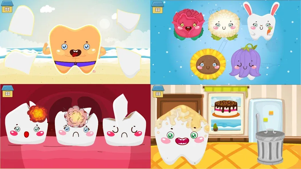 Скачать взлом Funny Teeth kids dentist care!  [МОД Много монет] — полная версия apk на Андроид screen 1