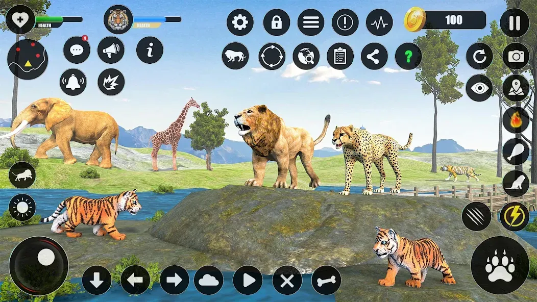 Скачать взломанную Tiger Simulator Animal Games (Тигровый симулятор  игры с животными)  [МОД Все открыто] — последняя версия apk на Андроид screen 1