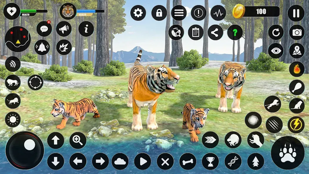 Скачать взломанную Tiger Simulator Animal Games (Тигровый симулятор  игры с животными)  [МОД Все открыто] — последняя версия apk на Андроид screen 2