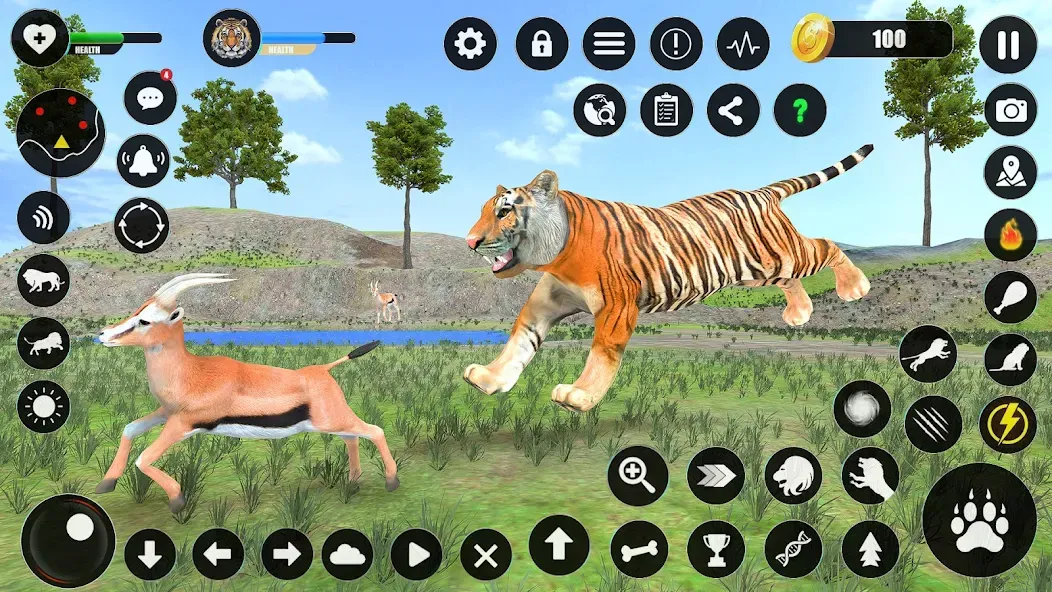 Скачать взломанную Tiger Simulator Animal Games (Тигровый симулятор  игры с животными)  [МОД Все открыто] — последняя версия apk на Андроид screen 3