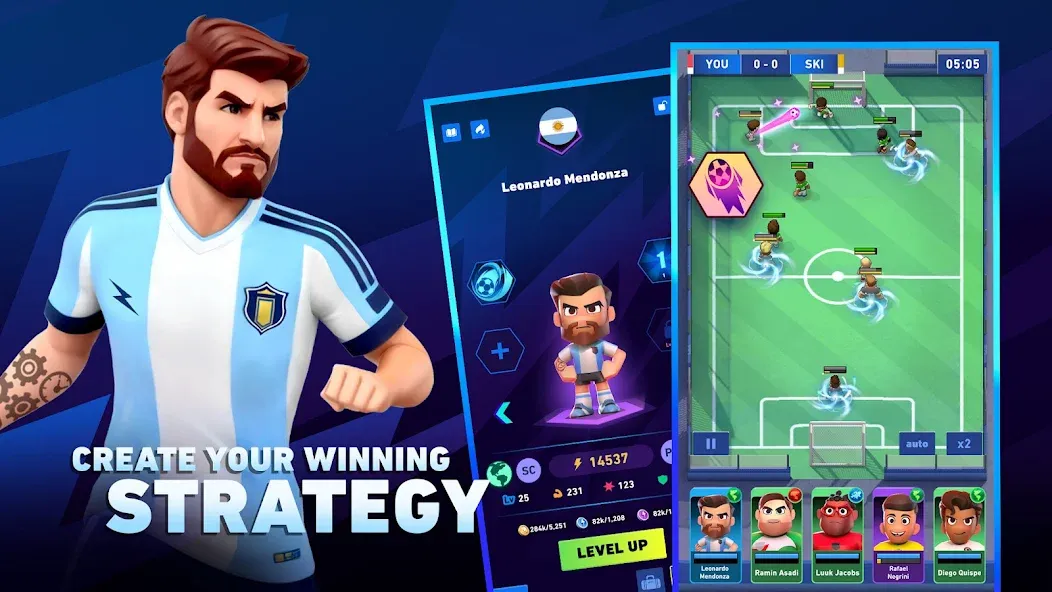 Скачать взломанную AFK Football: RPG Soccer Games  [МОД Бесконечные деньги] — полная версия apk на Андроид screen 5