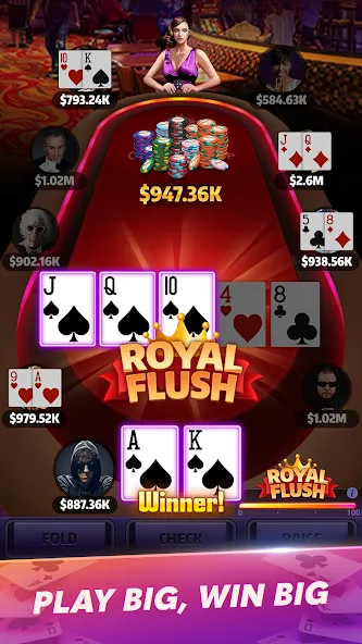 Скачать взломанную Mega Hit Poker: Texas Holdem (Мега Хит Покер)  [МОД Меню] — полная версия apk на Андроид screen 2