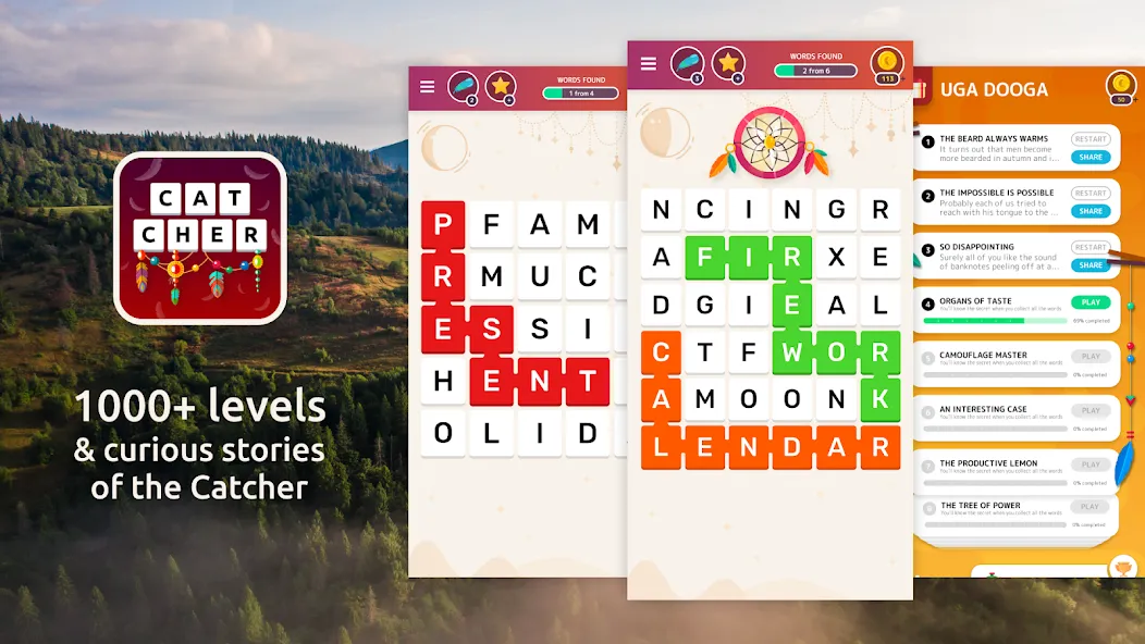 Взломанная Word Catcher: Word Search  [МОД Все открыто] — стабильная версия apk на Андроид screen 1