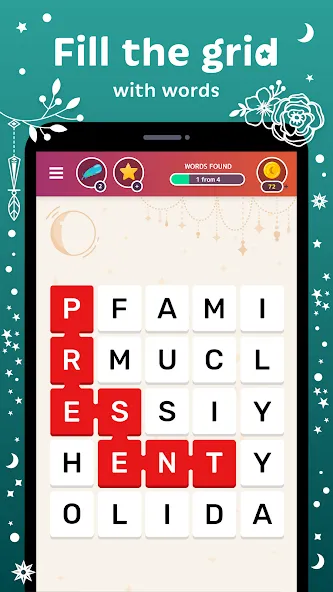 Взломанная Word Catcher: Word Search  [МОД Все открыто] — стабильная версия apk на Андроид screen 2