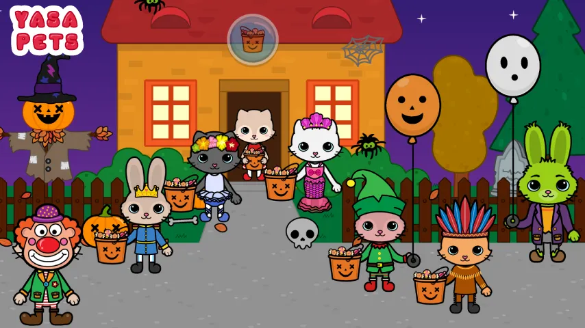 Скачать взломанную Yasa Pets Halloween (Яса Петс Хэллоуин)  [МОД Menu] — стабильная версия apk на Андроид screen 1