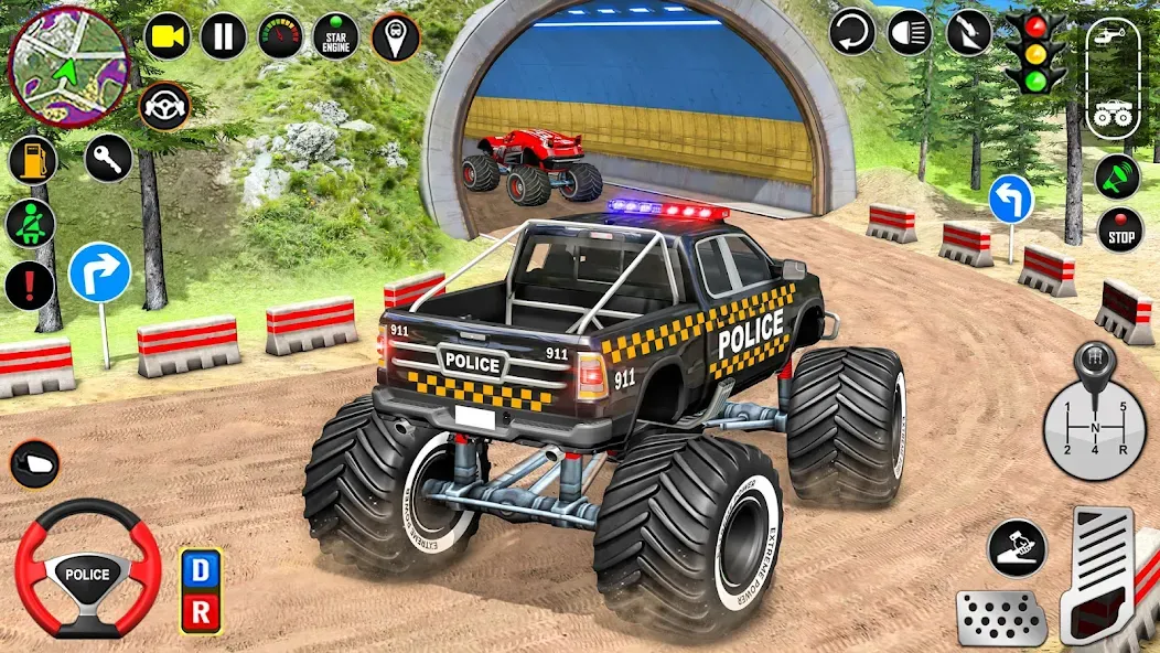 Взлом Police Monster Truck Car Games  [МОД Unlocked] — последняя версия apk на Андроид screen 4