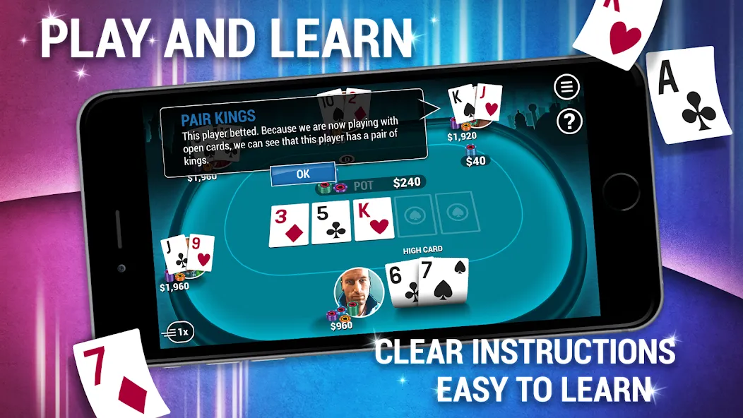 Скачать взломанную Learn How To Play Texas Poker  [МОД Много денег] — полная версия apk на Андроид screen 3