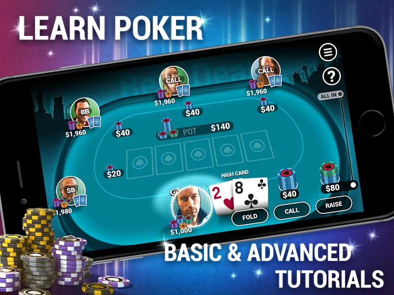 Скачать взломанную Learn How To Play Texas Poker  [МОД Много денег] — полная версия apk на Андроид screen 5