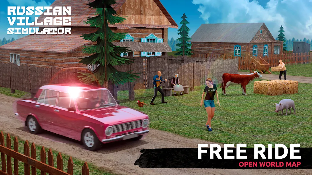 Скачать взлом Russian Village Simulator 3D  [МОД Все открыто] — полная версия apk на Андроид screen 2