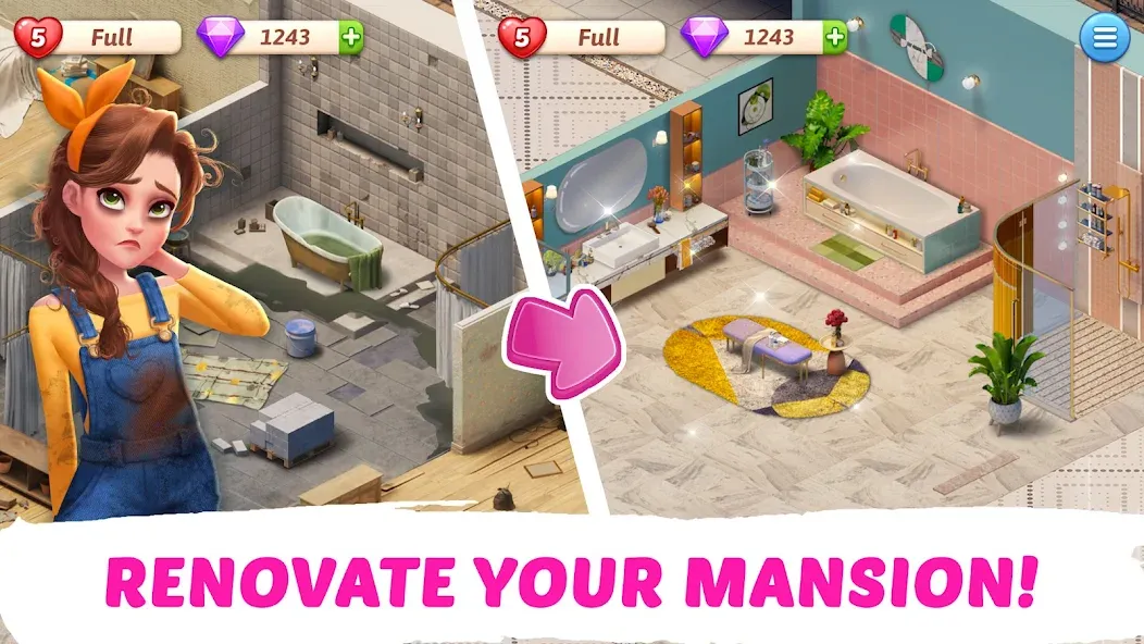 Скачать взлом My Story — Mansion Makeover  [МОД Mega Pack] — стабильная версия apk на Андроид screen 2