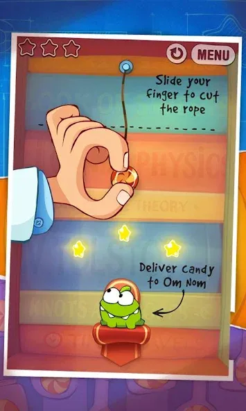 Скачать взлом Cut the Rope: Experiments (Кат зе Роуп)  [МОД Много монет] — последняя версия apk на Андроид screen 5