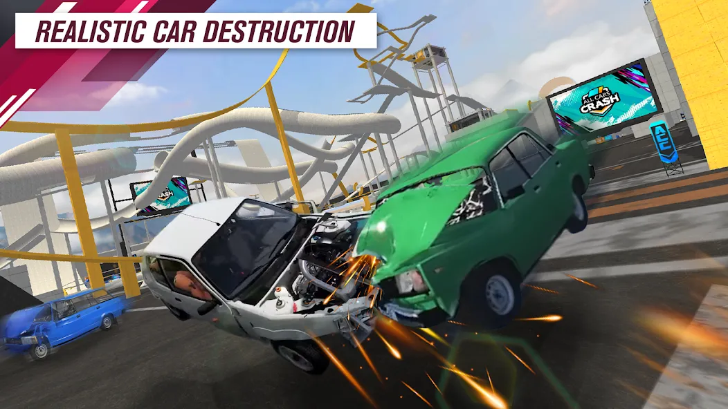 Взломанная All Cars Crash (Олл Карс Краш)  [МОД Unlocked] — последняя версия apk на Андроид screen 2