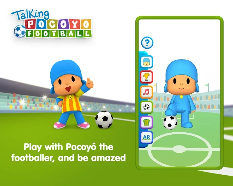 Скачать взлом Talking Pocoyo Football  [МОД Много монет] — полная версия apk на Андроид screen 2