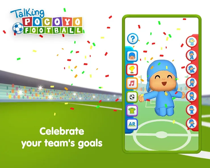 Скачать взлом Talking Pocoyo Football  [МОД Много монет] — полная версия apk на Андроид screen 3