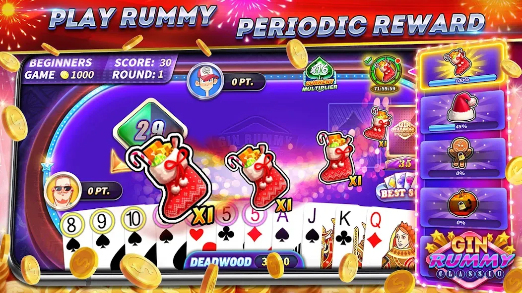 Скачать взломанную Gin Rummy Online & Offline  [МОД Menu] — полная версия apk на Андроид screen 1