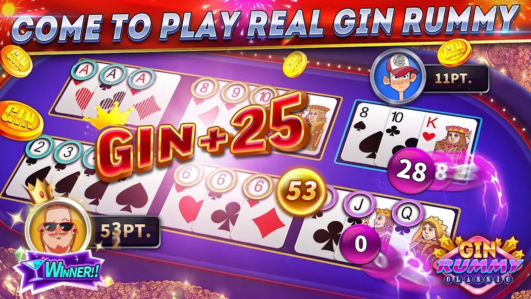 Скачать взломанную Gin Rummy Online & Offline  [МОД Menu] — полная версия apk на Андроид screen 5