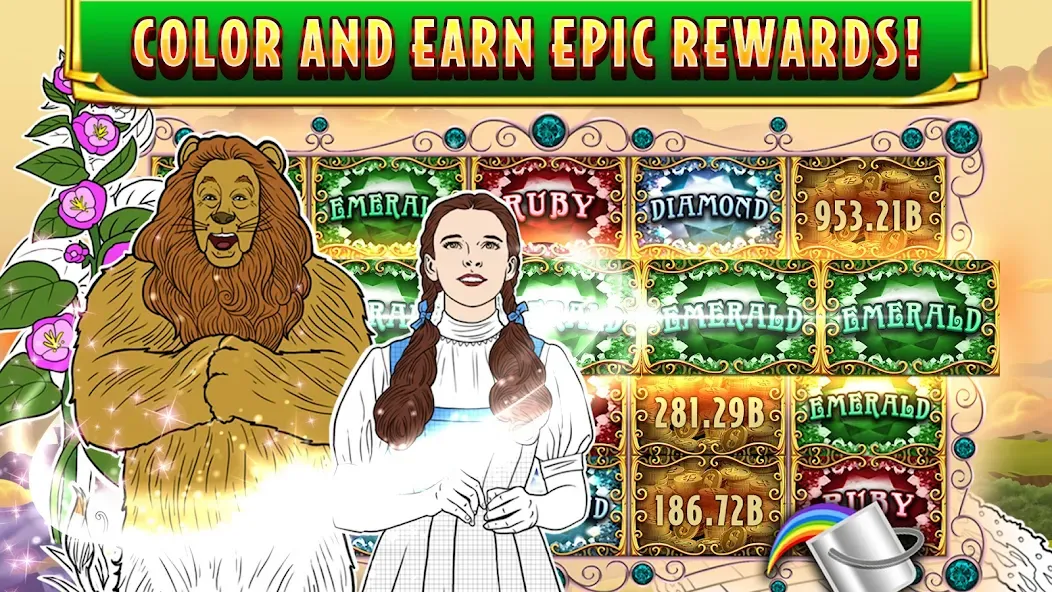 Скачать взломанную Wizard of Oz Slots Games (Волшебник из страны Оз игровой автомат)  [МОД Mega Pack] — последняя версия apk на Андроид screen 5