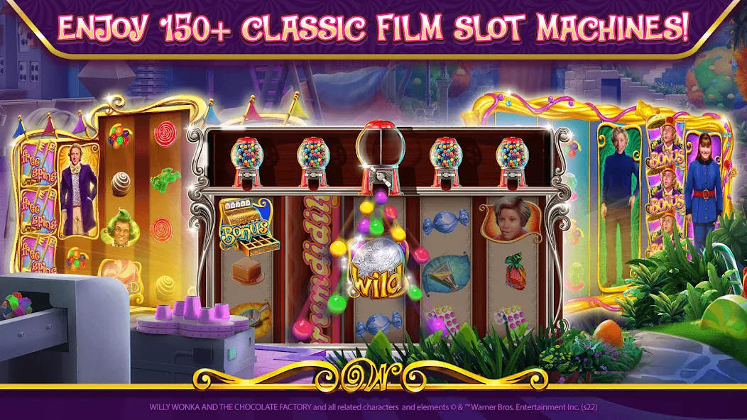 Скачать взломанную Willy Wonka Vegas Casino Slots (Вилли Вонка Вегас Казино Слоты)  [МОД Unlimited Money] — последняя версия apk на Андроид screen 3