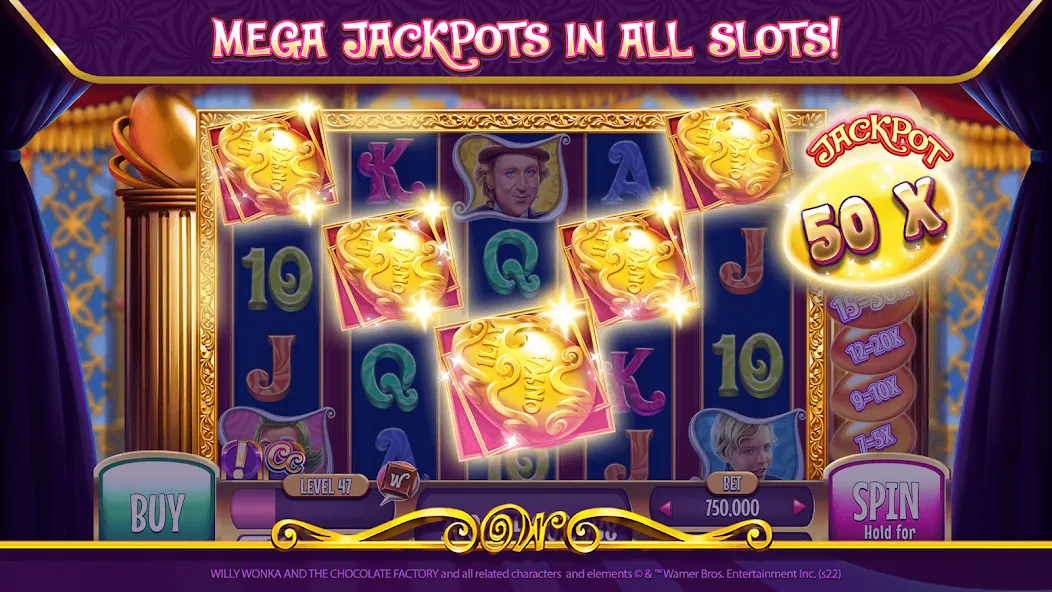 Скачать взломанную Willy Wonka Vegas Casino Slots (Вилли Вонка Вегас Казино Слоты)  [МОД Unlimited Money] — последняя версия apk на Андроид screen 4