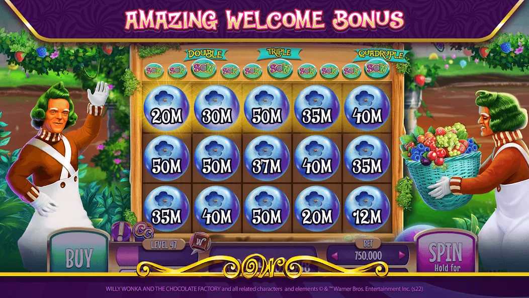 Скачать взломанную Willy Wonka Vegas Casino Slots (Вилли Вонка Вегас Казино Слоты)  [МОД Unlimited Money] — последняя версия apk на Андроид screen 5