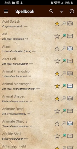 Скачать взлом D&D Spellbook 5e  [МОД Menu] — последняя версия apk на Андроид screen 1