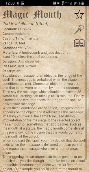 Скачать взлом D&D Spellbook 5e  [МОД Menu] — последняя версия apk на Андроид screen 5