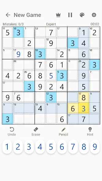 Скачать взломанную Killer Sudoku — Sudoku Puzzles  [МОД Menu] — полная версия apk на Андроид screen 3