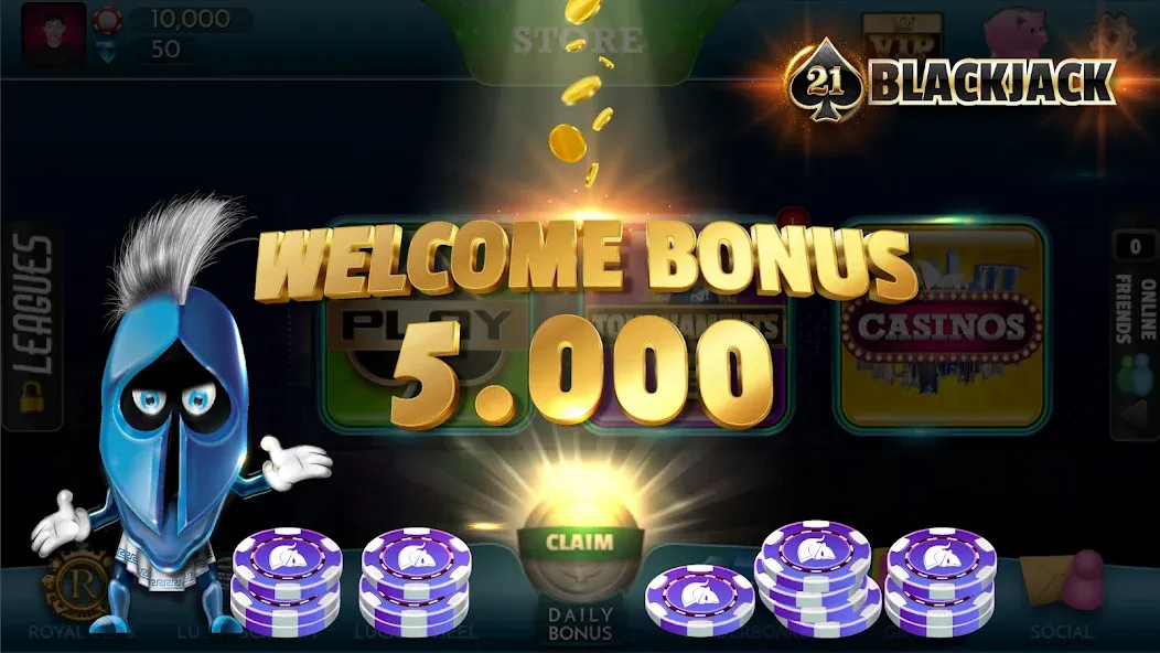 Взлом BlackJack 21 — Online Casino  [МОД Unlocked] — стабильная версия apk на Андроид screen 3