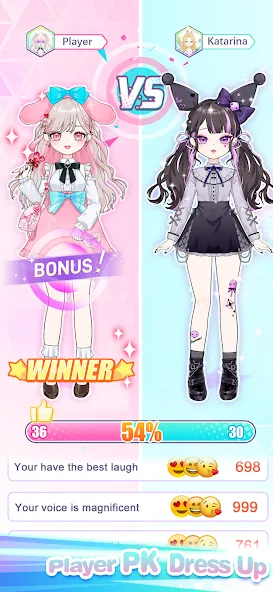 Скачать взломанную Dress Up! Shining Anime Star  [МОД Много монет] — стабильная версия apk на Андроид screen 1