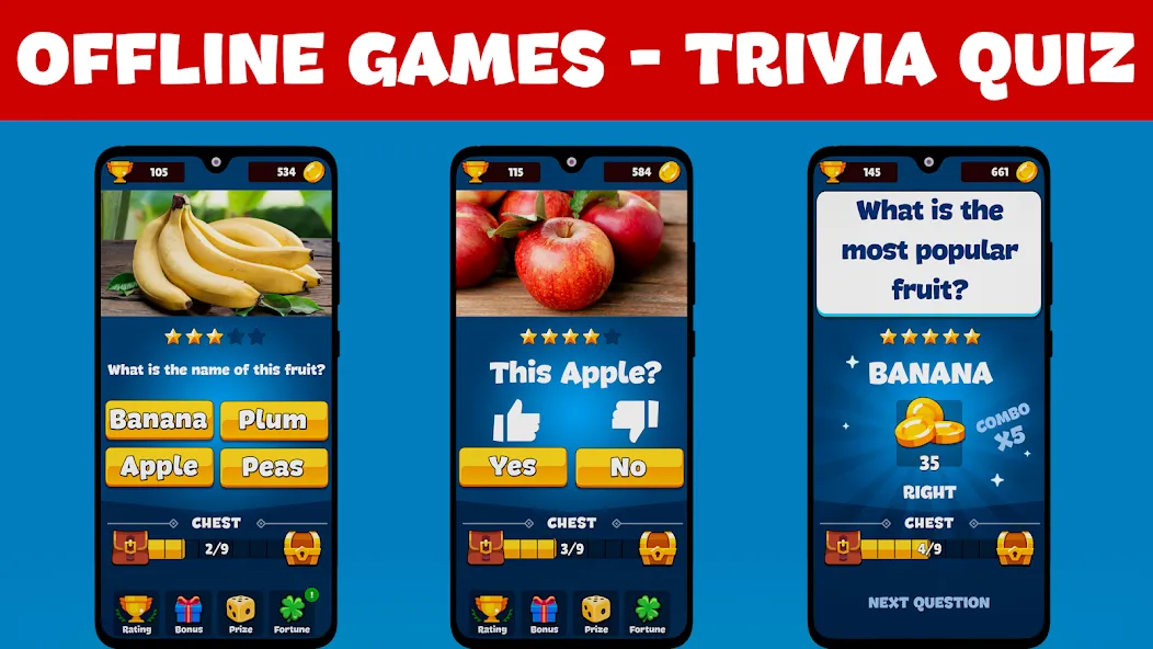 Скачать взлом Trivia Quiz: Fun Offline Games  [МОД Unlimited Money] — полная версия apk на Андроид screen 1