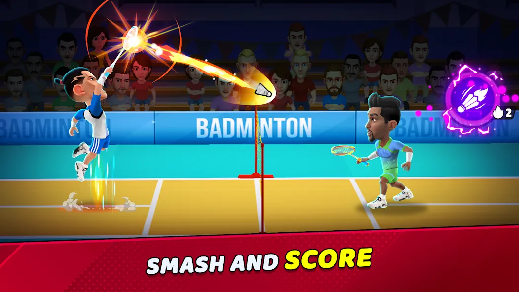 Взломанная Badminton Clash 3D (Бадминтон Клаш 3D)  [МОД Бесконечные деньги] — последняя версия apk на Андроид screen 1