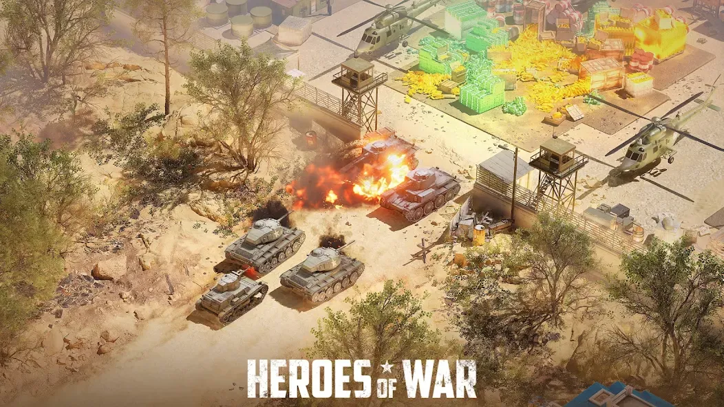 Скачать взломанную Heroes of War: Idle army game (Герои войны)  [МОД Unlimited Money] — последняя версия apk на Андроид screen 2