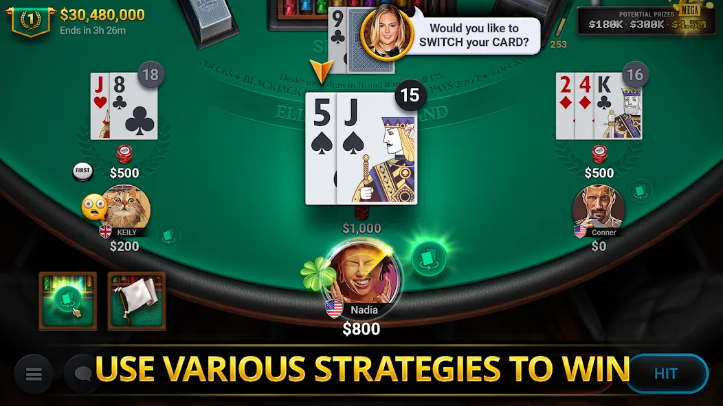 Скачать взлом Blackjack Championship (Блэкджек Чемпионат)  [МОД Mega Pack] — полная версия apk на Андроид screen 3