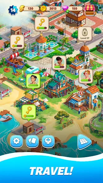 Взлом Travel Town — Merge Adventure (Трэвел Таун)  [МОД Mega Pack] — стабильная версия apk на Андроид screen 4