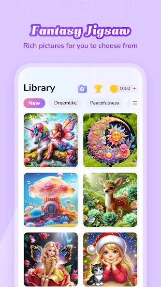 Скачать взлом Fantasy Jigsaw — HD Puzzle (Фэнтези Пазл)  [МОД Много монет] — стабильная версия apk на Андроид screen 3