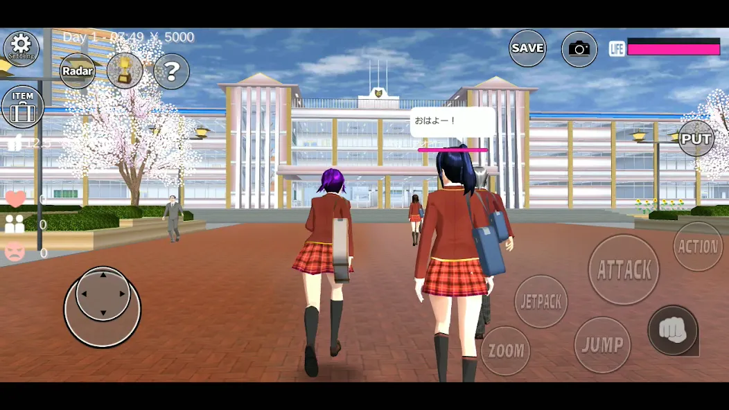 Скачать взломанную SAKURA School Simulator (Сакура Скул Симулятор)  [МОД Mega Pack] — полная версия apk на Андроид screen 1