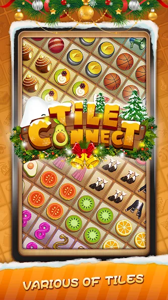 Взломанная Tile Connect — Matching Games (Тайл Коннект)  [МОД Бесконечные монеты] — стабильная версия apk на Андроид screen 1