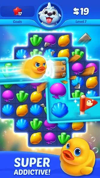 Скачать взлом Ocean Match  [МОД Mega Pack] — стабильная версия apk на Андроид screen 3