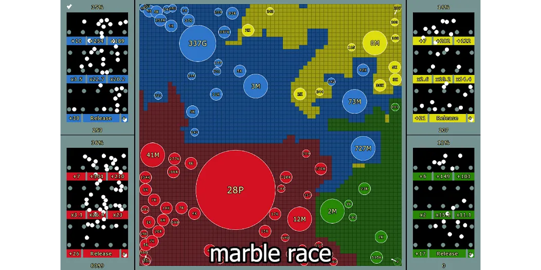 Скачать взломанную Marble Race and Territory War (Марбл Рейс и Территориальная Война)  [МОД Бесконечные деньги] — стабильная версия apk на Андроид screen 1