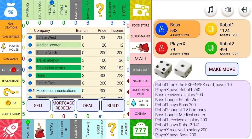 Взломанная Monopolist Business Dice Board  [МОД Mega Pack] — полная версия apk на Андроид screen 1